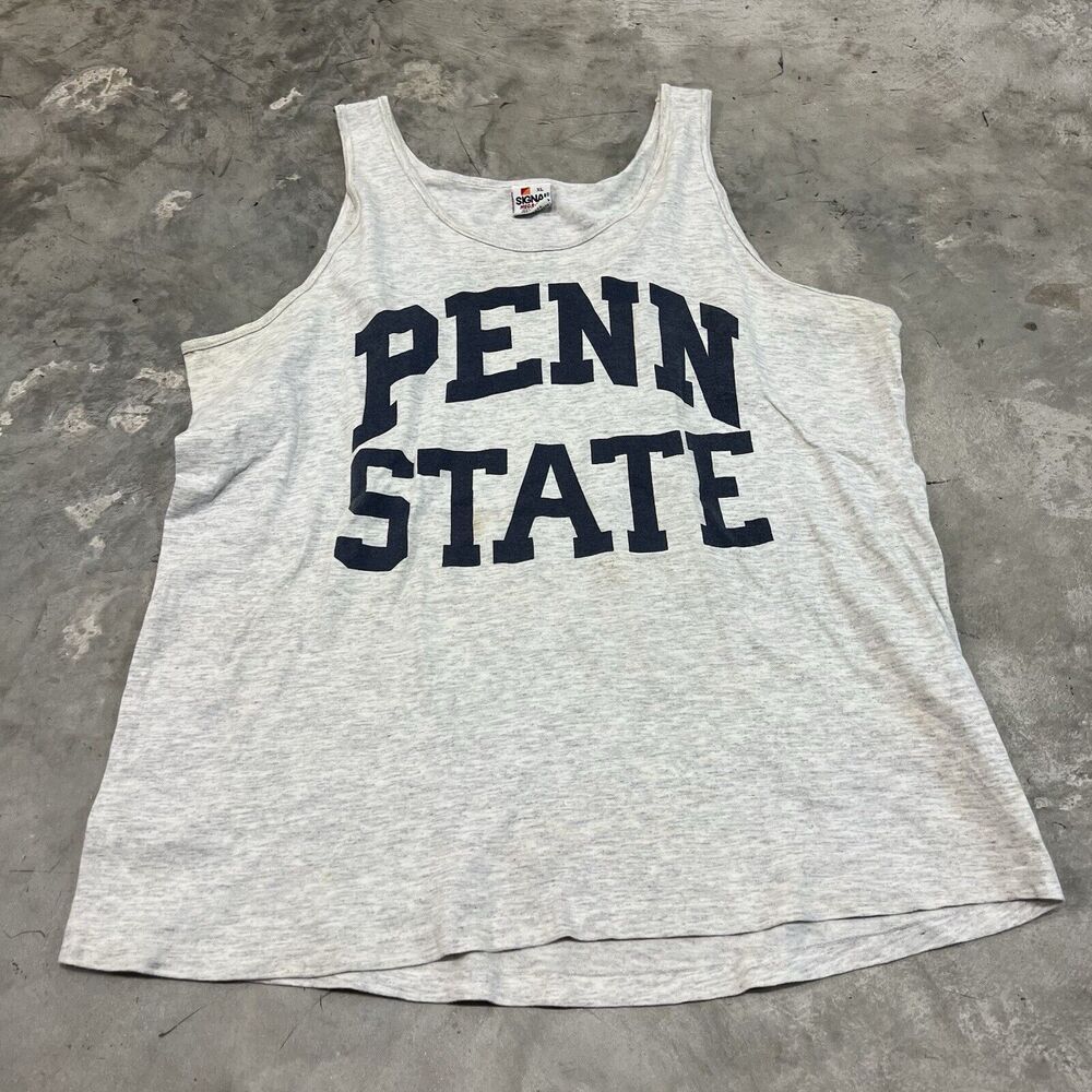Vintage 90’s Penn State Tank Top Size XL front And Back Hit Signal READ